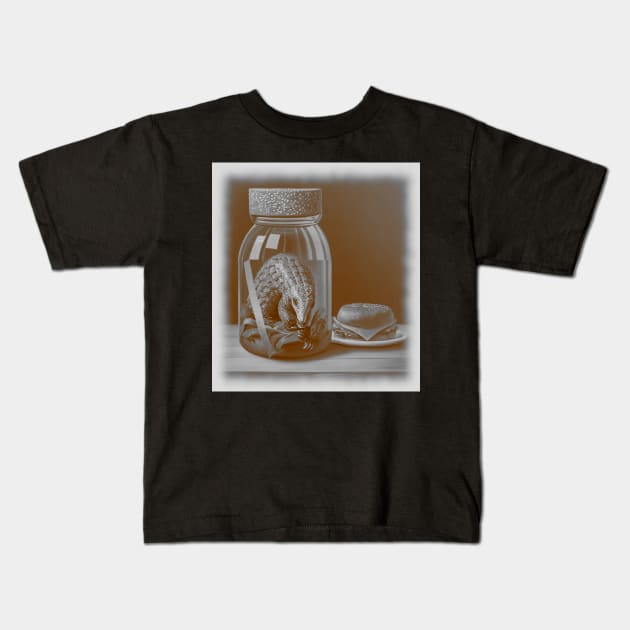 AI generated Pangolin in a broken jar Kids T-Shirt by Catbrat